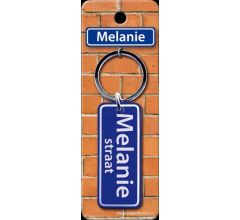 Paper Dreams Sleutelhanger Straatnaam Melanie 9 Cm Staal Blauw