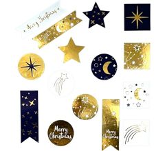 Kerst Cadeau Stickers - Folie bedrukt - 15 Stuks