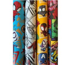Marvel Superhelden Cadeaupapier – 6 Rollen – 4 Stoere Designs – Spiderman & Avengers – Kind