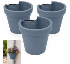 Benza Regenpijp Bloempot Pastelblauw – Set van 3 – Ø 23,5 x 21 cm – Polypropyleen – 90% Ge