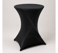 Zwarte stretch statafelhoes – Ø 80 × 110 cm – Polyester en spandex