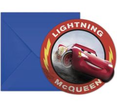 Disney Pixar Cars uitnodigingen 12,5 cm - 12 stuks