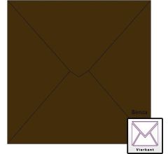 Benza Wenskaart Enveloppen - Vierkant 14 x 14 cm - Bruin - 100 stuks