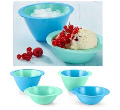 2 multifunctionele koelschalen set, lichtblauw/mint - 190 &amp; 340 ml