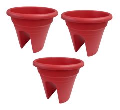 Balkon Railingpot Mediterraans 2-Way - Ø 30 cm - framboos - 3 Stuks