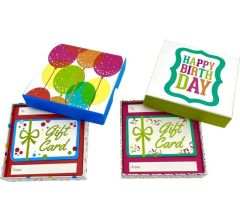 Giftcard - Cadeaukaart geschenkdoos - Verjaardag - 10 x 10 x 2,5 cm - 2 Stuks
