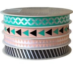 Decoratielint - multispool memphis - 4x 5 meter x 10mm - 2 Rollen