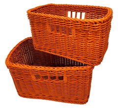 Saleen Mandenset Mand gevlochten Polypropyleen Set van 2 - 32x23x17,5cm en 29x20x15cm