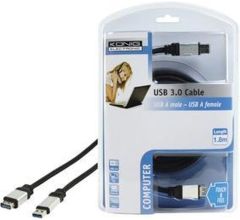 Konig USB 3.0 A Male naar USB 3.0 A Female - 1.8 m