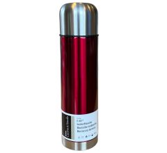 Thermosfles met beker, 0.45 l , rood, roestvrij staal - 25 x 7 x 7 x cm