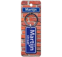 Paper Dreams Sleutelhanger Straatnaam Martijn 9 Cm Staal Blauw