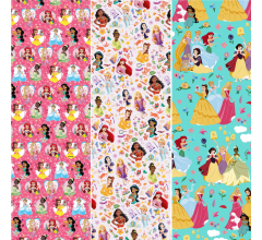Disney Princess – Cadeaupapier – 3 Rollen van 200 × 70 cm – 3 Verschillende Dessins – Inpa