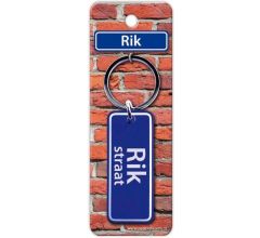 Paper Dreams Sleutelhanger Straatnaam Rik 9 Cm Staal Blauw
