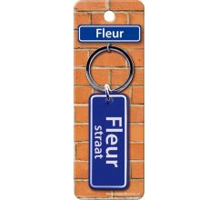 Paper Dreams Sleutelhanger Straatnaam Fleur 9 Cm Staal Blauw