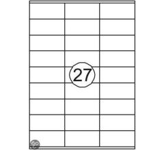 Benza Zelfklevende Etiketten op A4 Vel - 70 x 32 mm - 27 stickers per vel - 25 vel