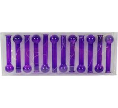 Hangvaasjes - Decoratieve Reageerbuisjes - Glas Ø 2.0/3.0 H.20 cm - 12 Stuks - paars