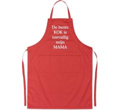 De beste kok is toevallig mijn MAMA - Luxe Keukenschort Schort met tekst - Rood