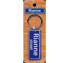 Paper Dreams Sleutelhanger Straatnaam Rianne 9 Cm Staal Blauw