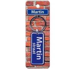 Paper Dreams Sleutelhanger Straatnaam Martin 9 Cm Staal Blauw