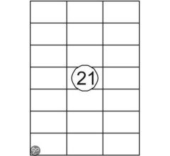 Benza Zelfklevende Etiketten op A4 Vel - 70 x 42,4 mm - 21 stickers per vel - 1000 vel