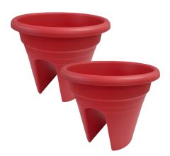 Balkon Railingpot Mediterraans 2-Way - Ø 30 cm - framboos - 2 Stuks