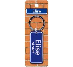 Paper Dreams Sleutelhanger Straatnaam Elise 9 Cm Staal Blauw