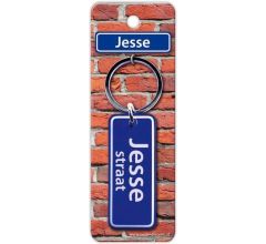 Paper Dreams Sleutelhanger Straatnaam Jesse 9 Cm Staal Blauw