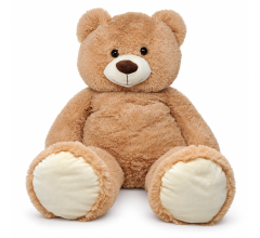 Benza - Knuffelbeer Lichtbruin - 100 cm Languit Gemeten - 55 cm Hoog Zittend - Zachte Pluche Teddyb