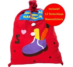 Zak Van Sinterklaas - Geschenkzak - incl. 20 Naamstickers - Design 10 - Afm. 90 x 60 cm