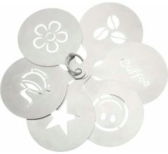 cappuccino Sjablonen Coffee Stencils - RVS - Set van 6