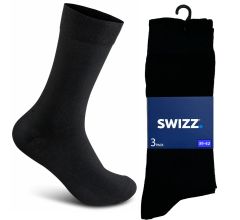Swizz Casual Heren Sokken 6 paar - Zwart - Maat 39/42