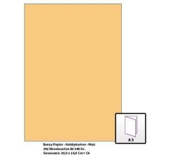 Benza Papier - Gekleurd Printpapier Hobbykarton 240 Gr. (Gram) A5 - Mais/Oranje - 30 Stuks (Wenskaa