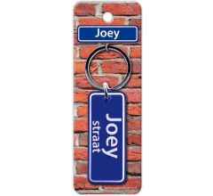 Paper Dreams Sleutelhanger Straatnaam Joey 9 Cm Staal Blauw
