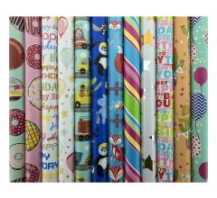 Assortiment 5 rollen luxe cadeaupapier inpakpapier voor kinderen en volwassenen Party - 200 x 70 cm