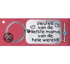 Benza - RVS Sleutelhanger - Sleutels van de liefste mama van de hele wereld! (moeder, moederdag)