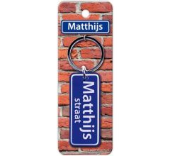 Paper Dreams Sleutelhanger Straatnaam Matthijs 9 Cm Staal Blauw