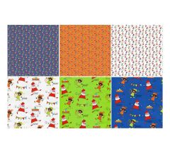 Assortiment 17 Sinterklaaspapier Cadeaupapier Inpakpapier - 200 x 70 cm - 6 rollen