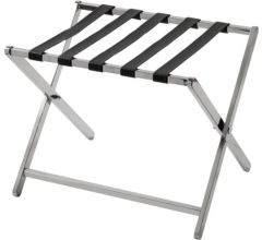 Chroom kofferrek Bagagerek met 5 kunstlederen banden 60 x 45 x 47 cm