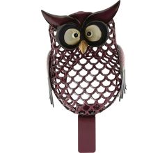 Tuin uil - tuindecoratie - Met Klem - Hek &amp; Schutting - Waxinelichthouder - 26 x 13 cm - Metaal