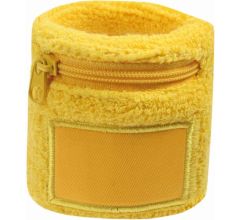 Benza Pols zweetbandje met opbergvakje en rits - Geel 6 cm - 1 stuks
