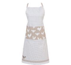 Clayre & Eef - Keukenschort - Landelijk - geruit - Kippen & Hanen - Country Side Chicken - 70 x 85 