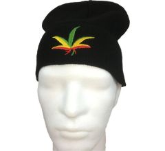 Muts met Wietblad - Zwart