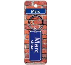 Paper Dreams Sleutelhanger Straatnaam Marc 9 Cm Staal Blauw