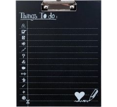 Clayre &amp; Eef 63271 - Klembord - 24 x 30 cm - hout - zwart