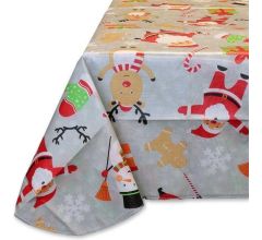 Wegwerp tafelkleed Polyester Kerst Christmas Party Tafelkleed - Grijs - 140x230 cm