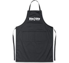 MOM - Luxe Schort Keukenschort met tekst - Zwart