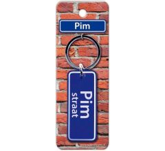 Paper Dreams Sleutelhanger Straatnaam Pim 9 Cm Staal Blauw