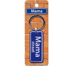 Paper Dreams Sleutelhanger Straatnaam Mama 9 Cm Staal Blauw