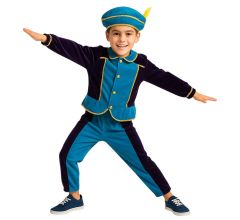 Pietenpak - Unisex - Met Gouden Bies - Incl. Barret - 6-8 Jaar - Blauw