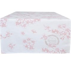Clayre & Eef - Katoenen Tafelloper 50 x 140 cm - Blossom Oudroze